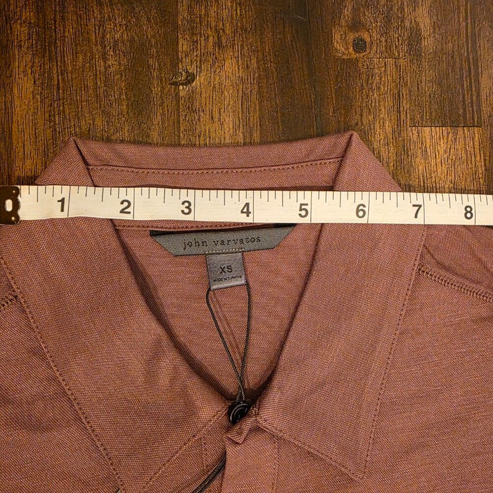John Varvatos Polo Shirt Men's XS Mauvewood Peace Sign Logo K6497S24 NWT - Picture 5 of 14